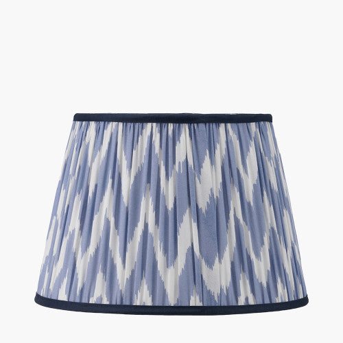 Kamilah Blue Chevron Patterned Pleat Tapered Shade