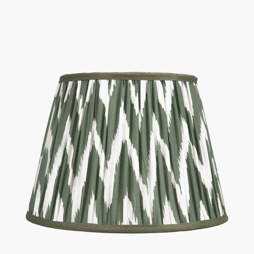 Kamilah Chevron Patterned Pleat Tapered Shade - Dark Sage