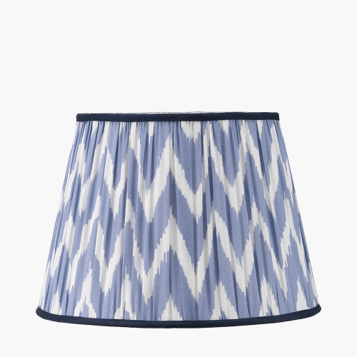 Kamilah Blue Chevron Patterned Pleat Tapered Shade