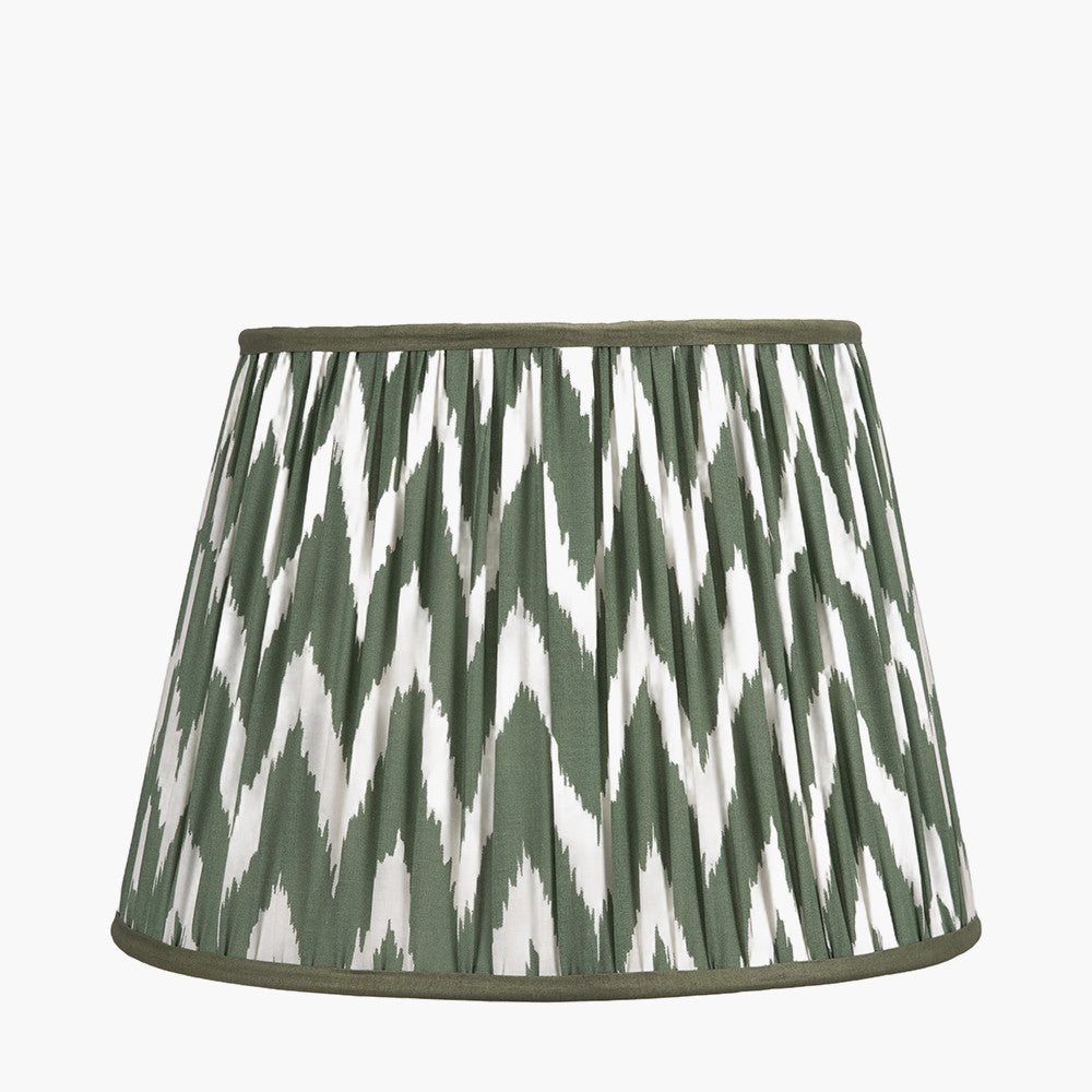Kamilah Chevron Patterned Pleat Tapered Shade - Dark Sage