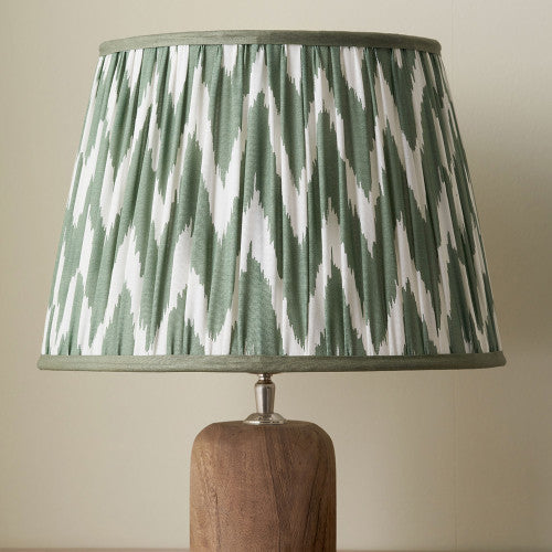 Kamilah Chevron Patterned Pleat Tapered Shade - Dark Sage