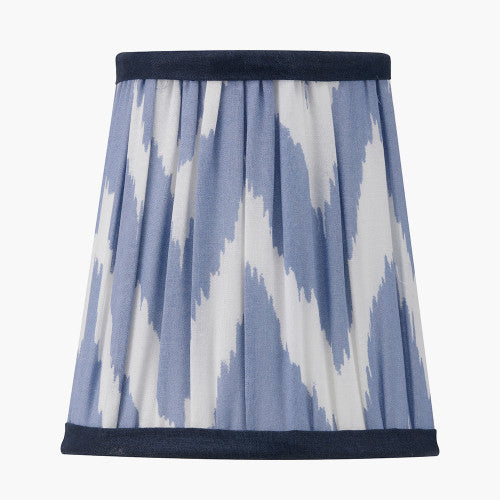Kamilah Blue Chevron Patterned Pleat Tapered Shade