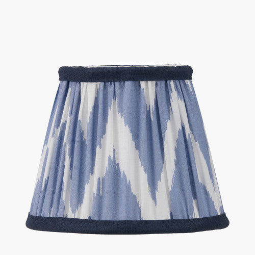 Kamilah Blue Chevron Patterned Pleat Tapered Shade
