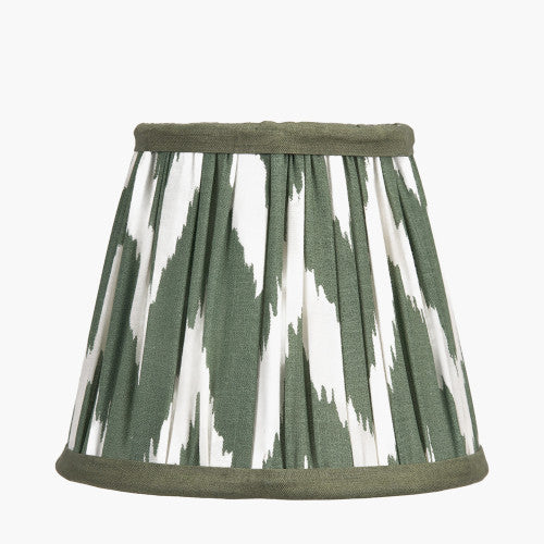 Kamilah Chevron Patterned Pleat Tapered Shade - Dark Sage