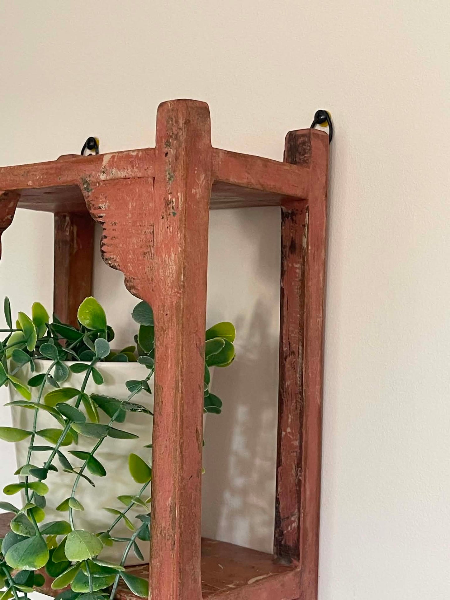 Salvaged Hand Made Decorative Shelf - Dark Pink