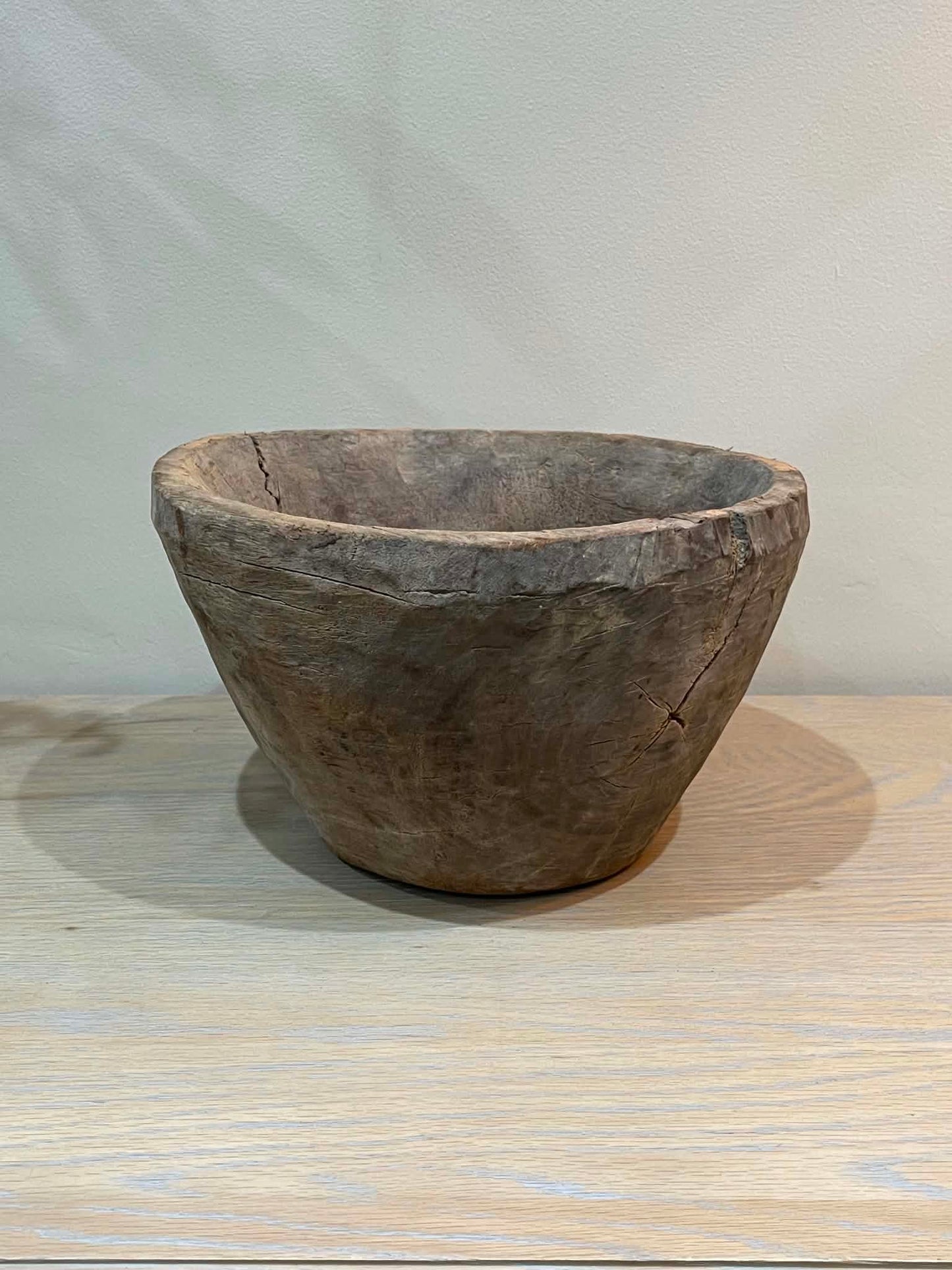 Salvaged Hand Carved Wooden Bowl (L)