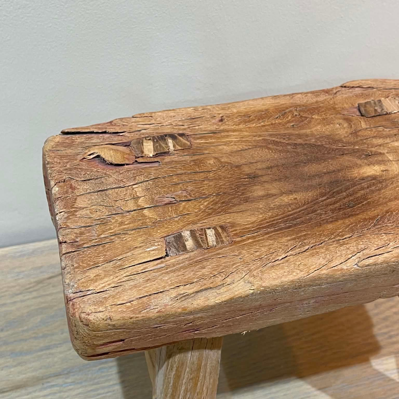 Salvaged Rustic Wooden Display Stool