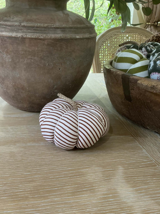Handmade Chocolate Brown Stripe Pumpkin