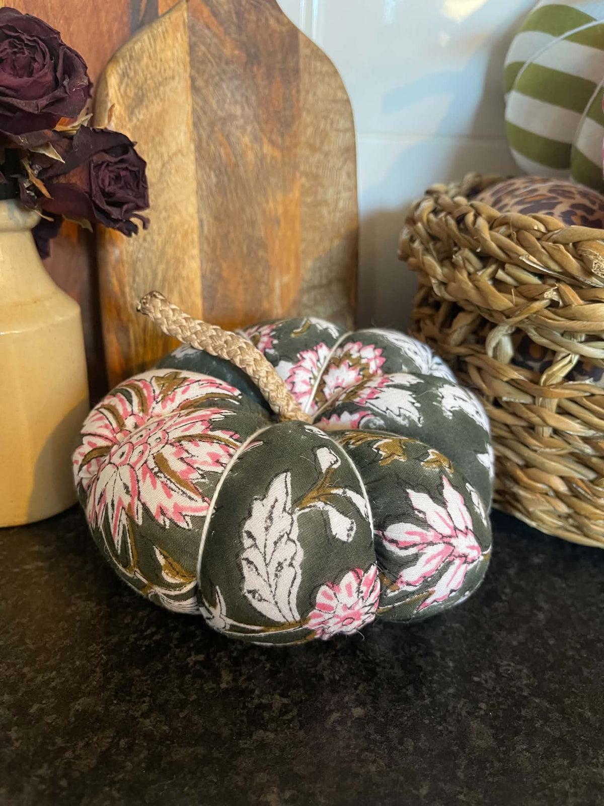 Handmade Evergreen Floral Pumpkin