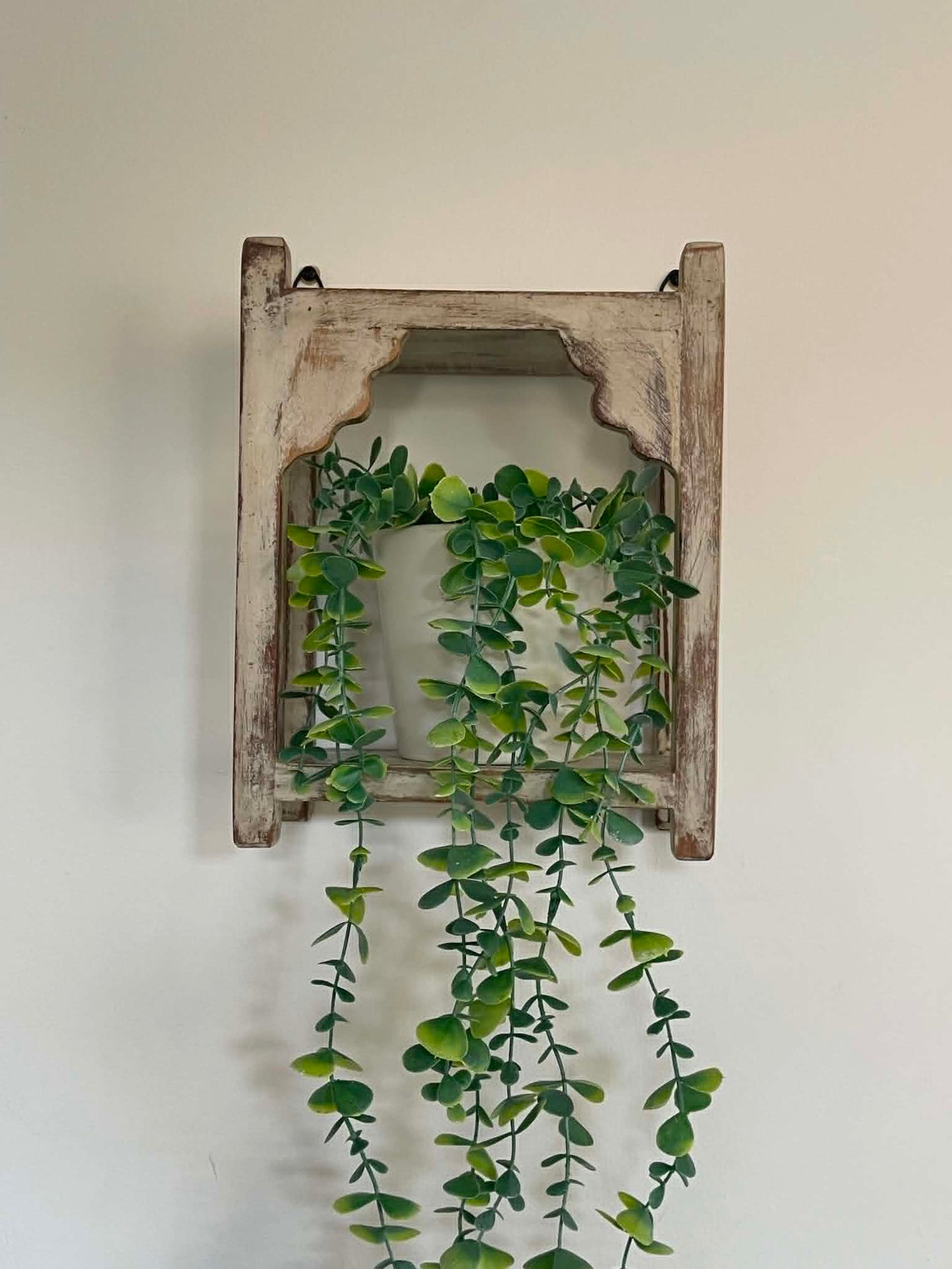Salvaged Hand Made Decorative Shelf - White