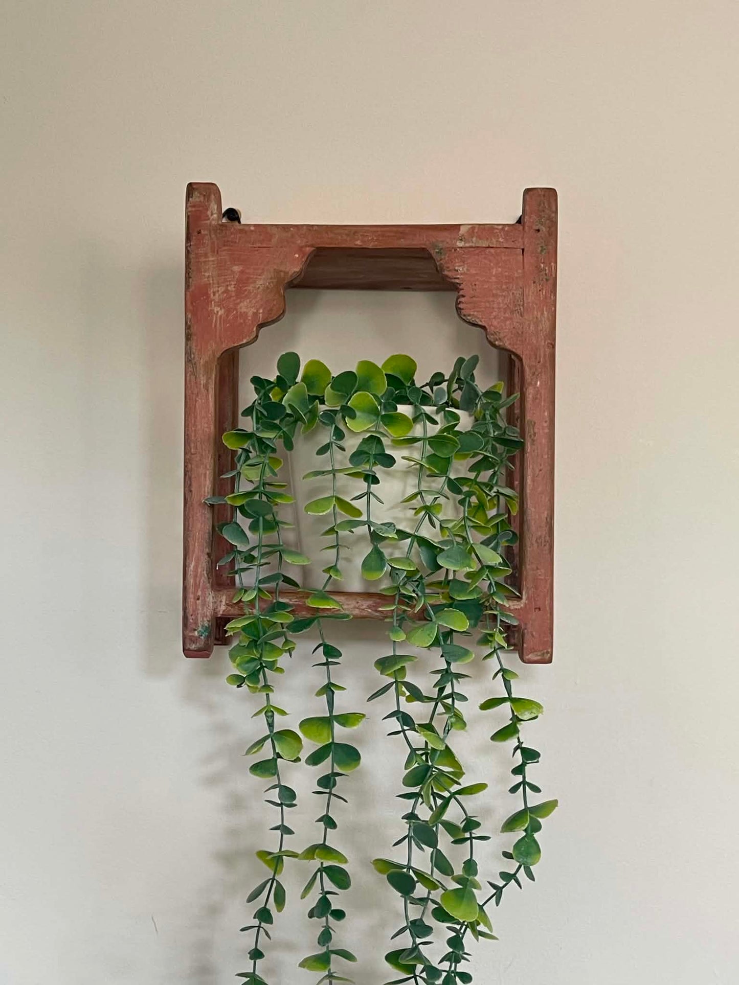 Salvaged Hand Made Decorative Shelf - Dark Pink