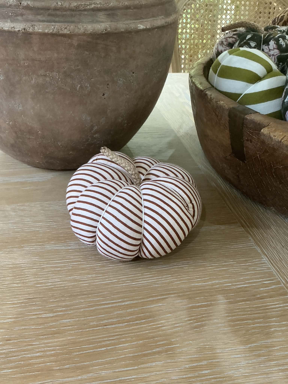 Handmade Chocolate Brown Stripe Pumpkin