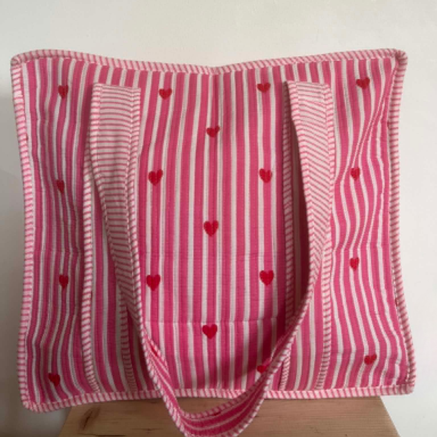 Pink Red Hearts Tote Bag