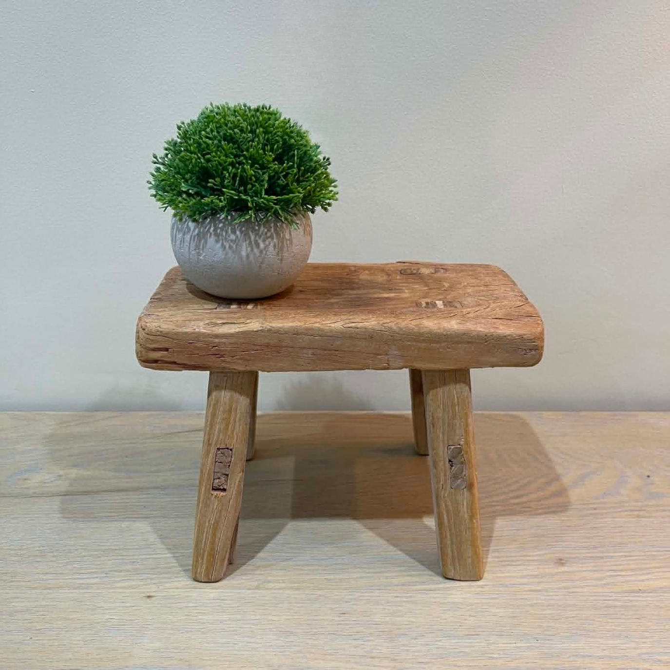 Salvaged Rustic Wooden Display Stool