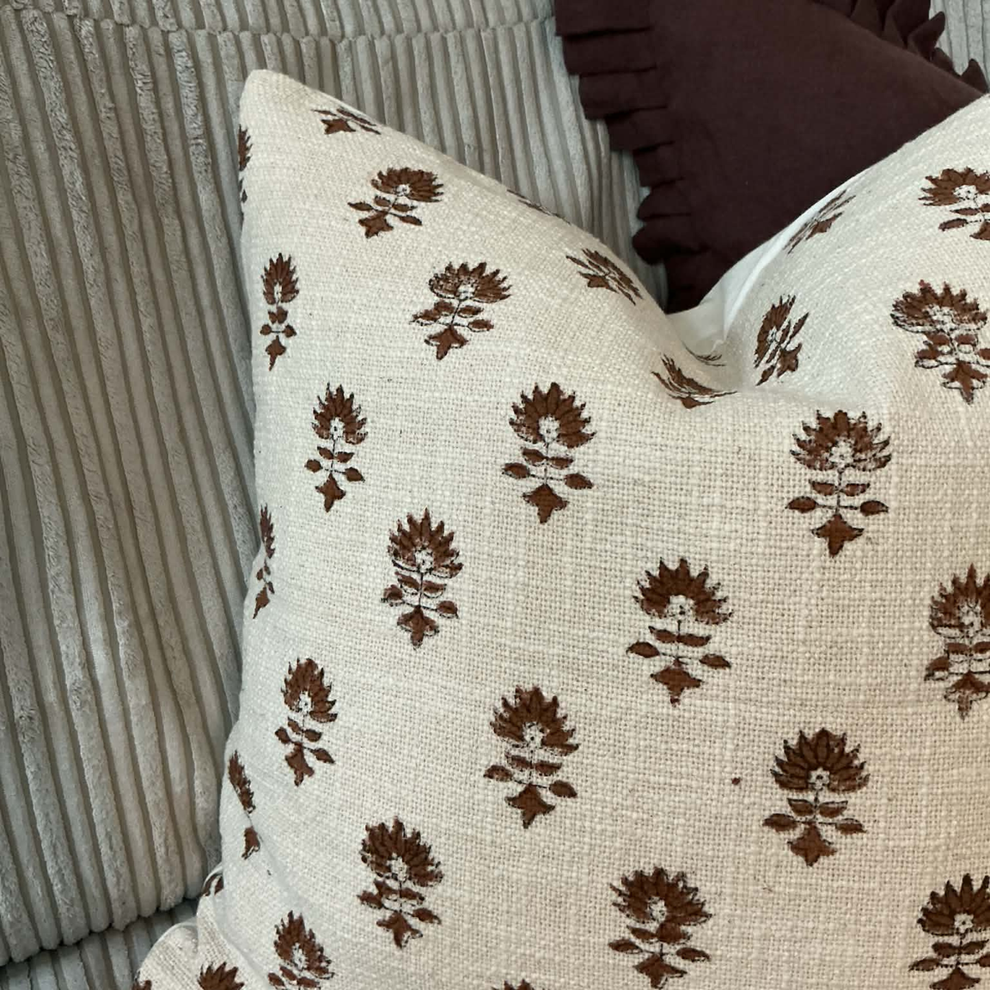 Lara Hand Block Printed Cushion