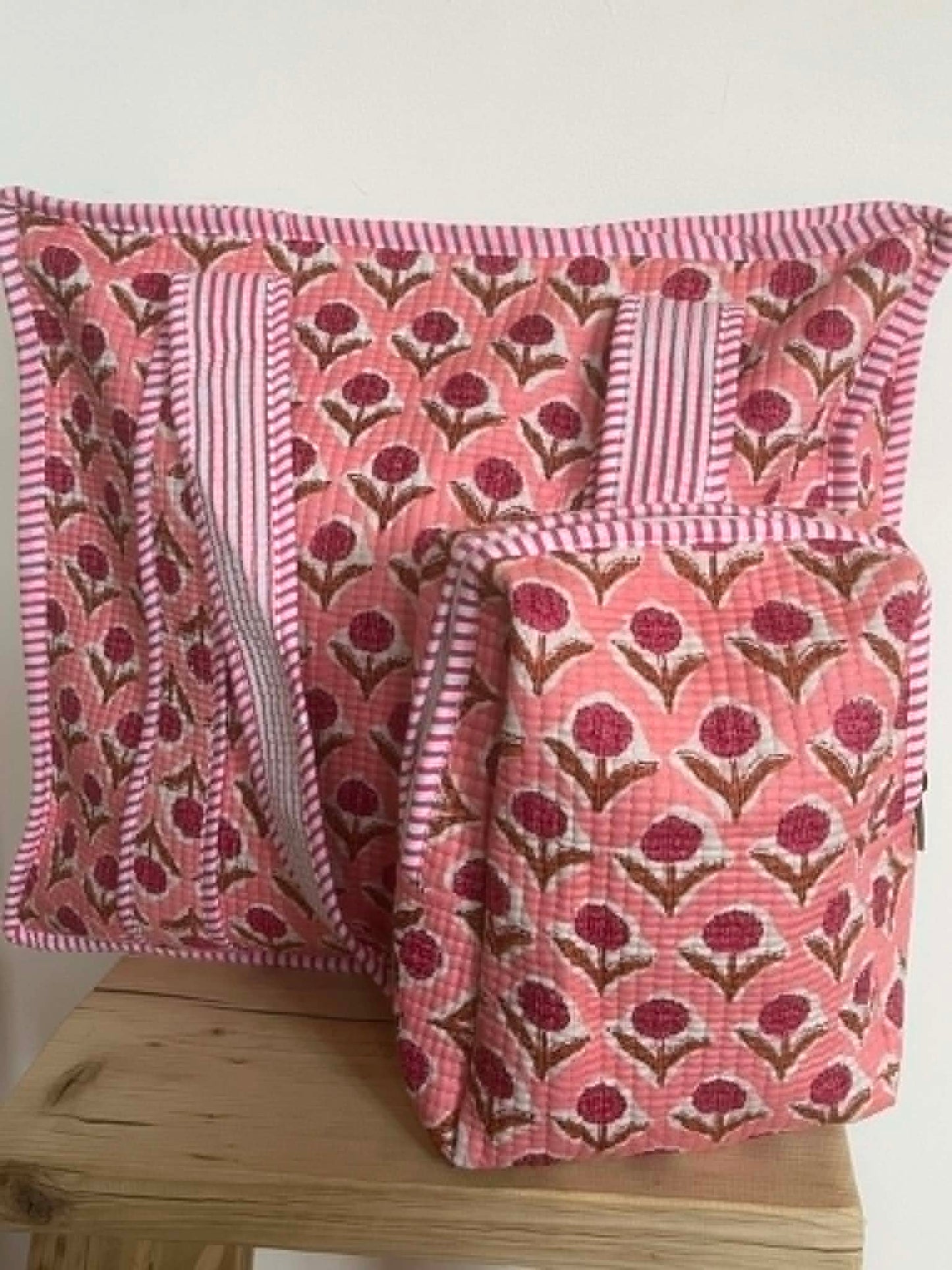 Pink Floral Tote Bag