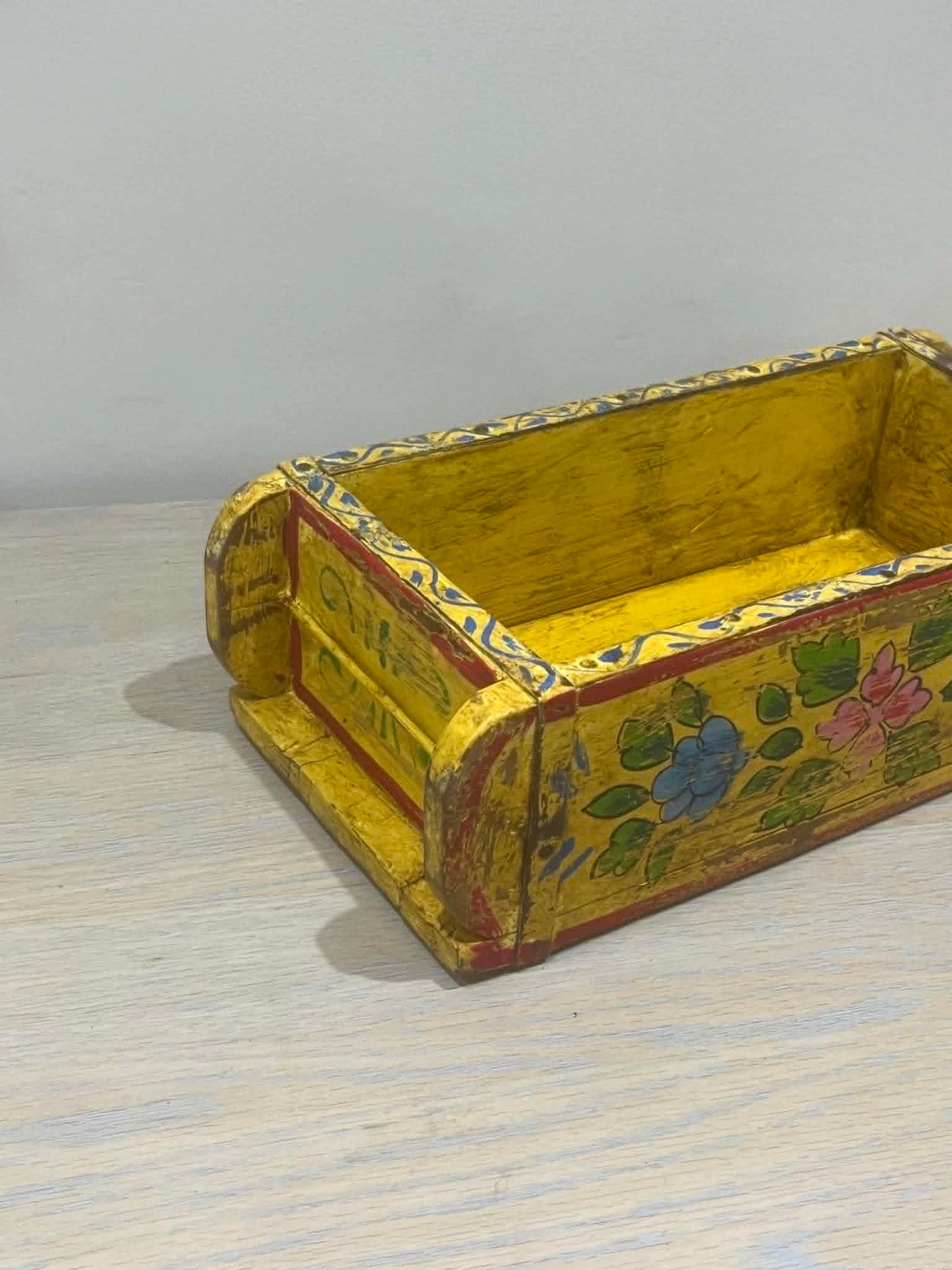 Salvaged Hand Painted Indian Brick Mould - Yellow