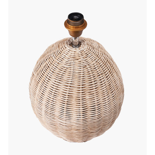 Large Rattan Cream Wash Table Lamp Base