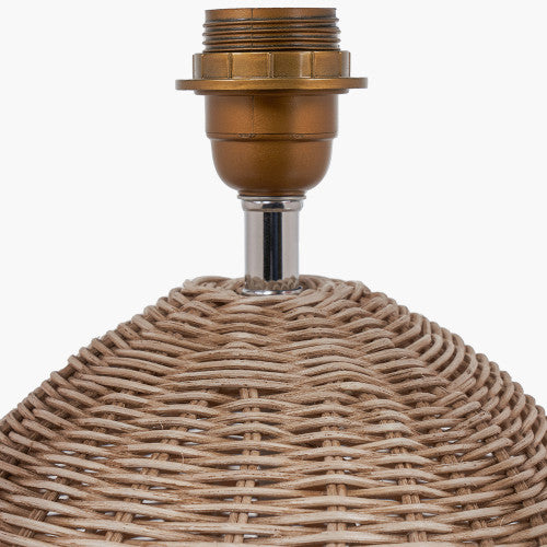 Large Rattan Cream Wash Table Lamp Base