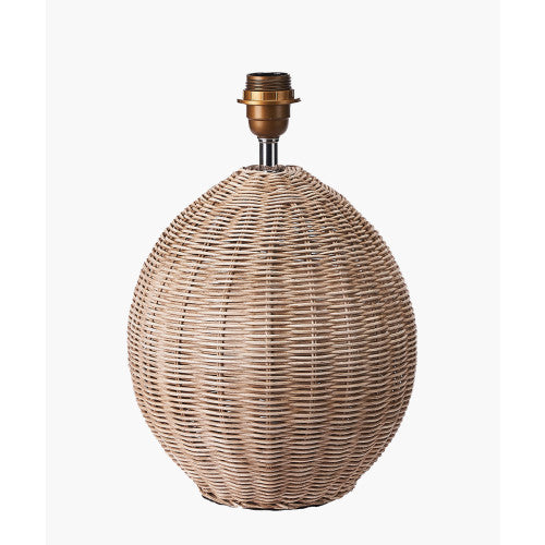 Large Rattan Cream Wash Table Lamp Base