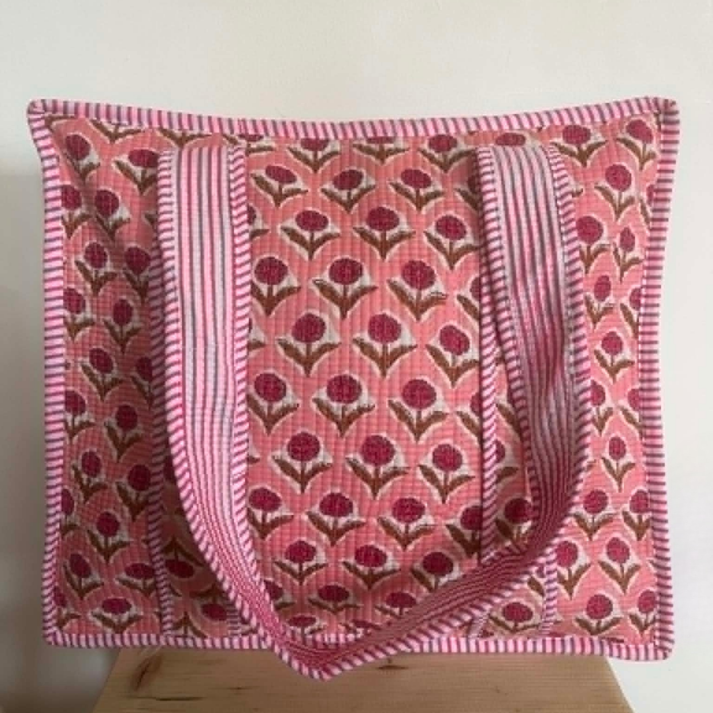 Pink Floral Tote Bag
