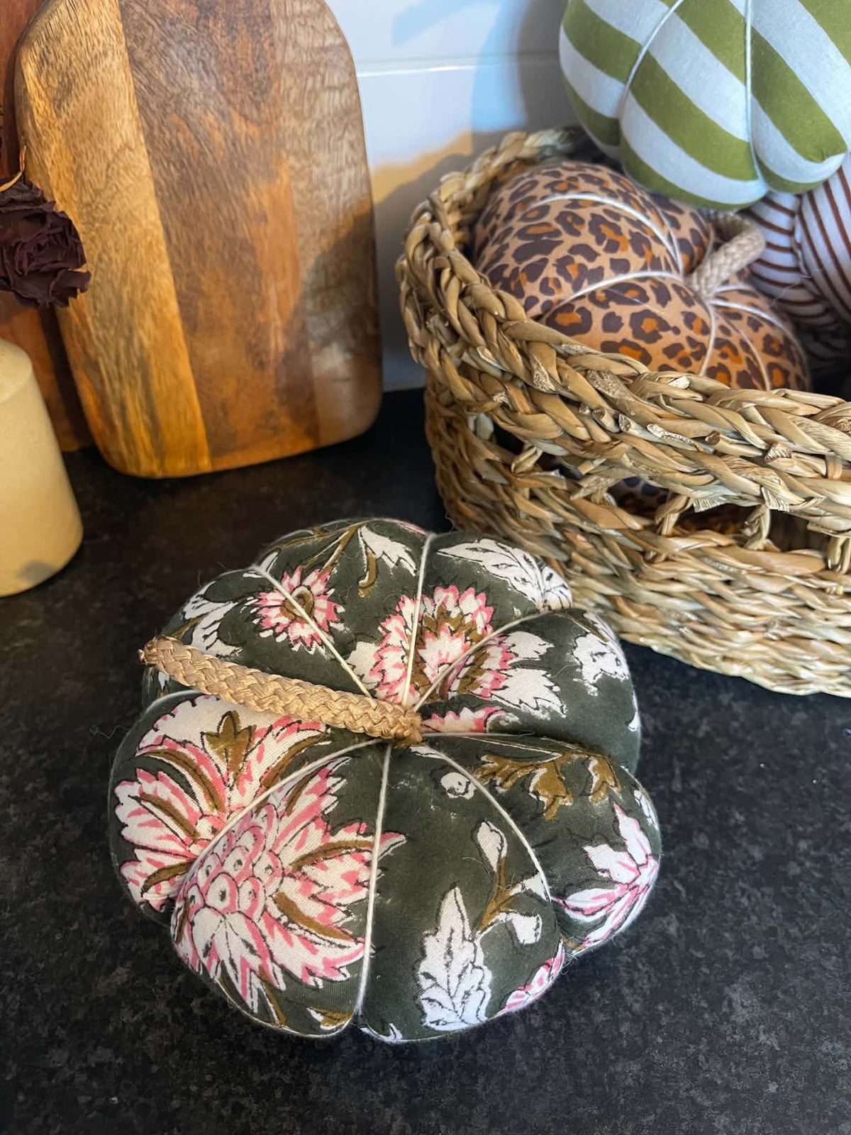 Handmade Evergreen Floral Pumpkin