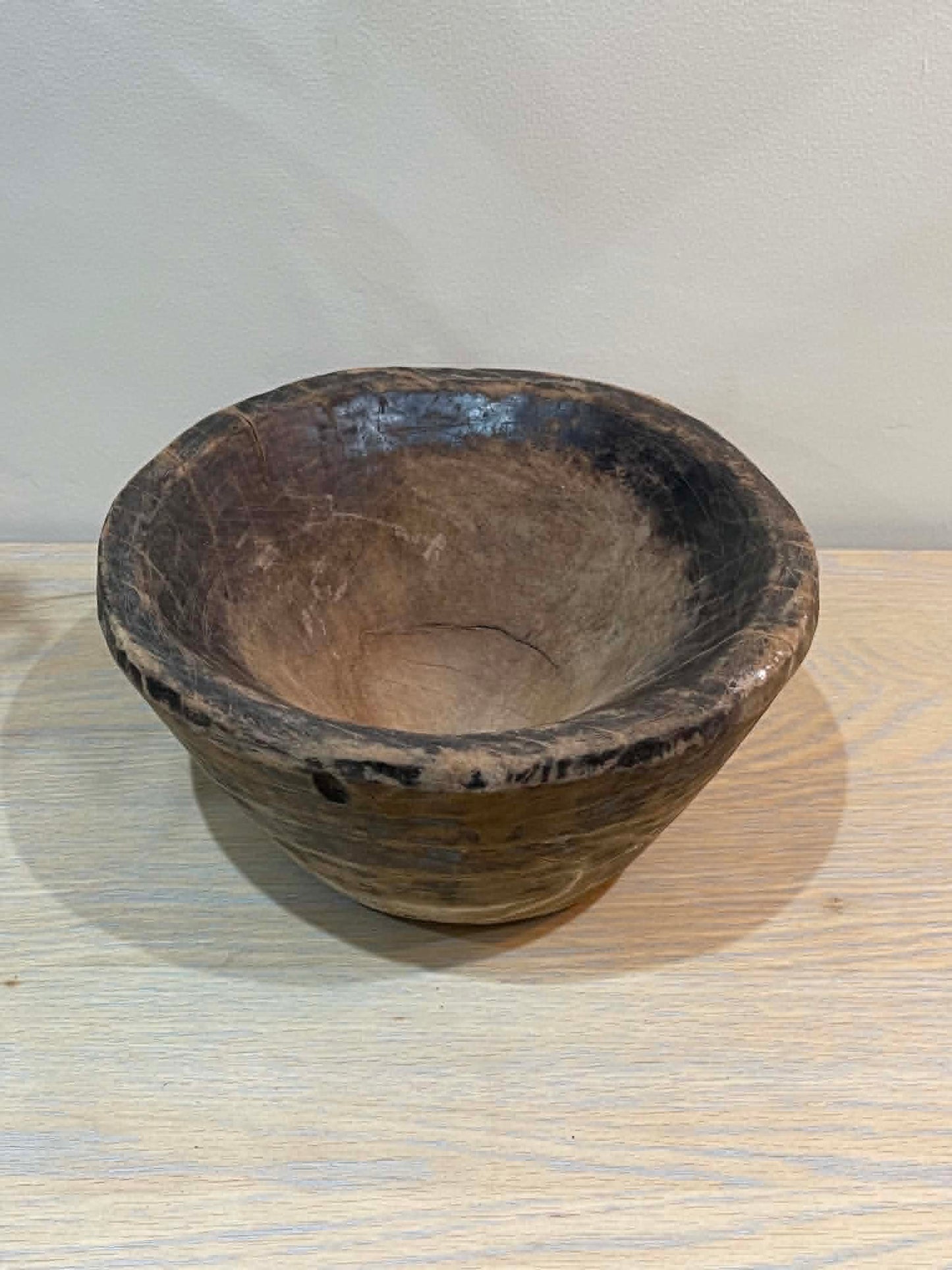 Salvaged Hand Carved Wooden Bowl (K)