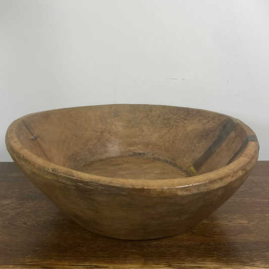 Medium Salvaged Indian Dough Bowl