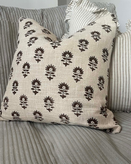 Lara Hand Block Printed Cushion