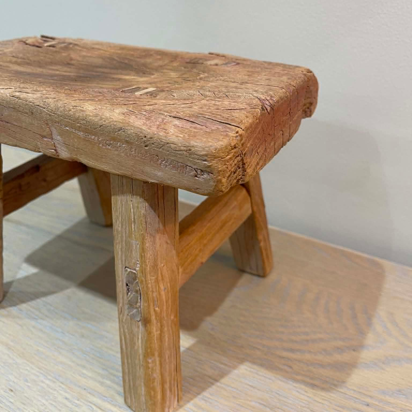 Salvaged Rustic Wooden Display Stool