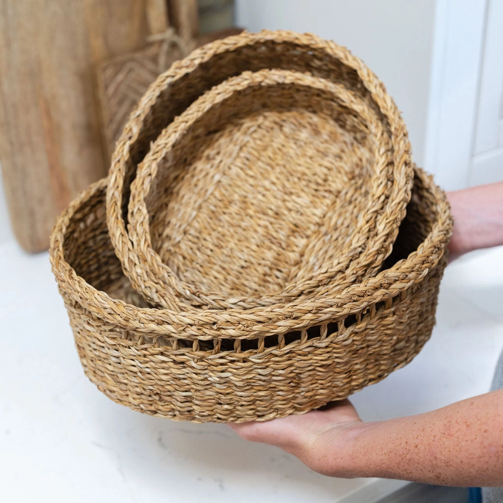 Seagrass Oval Storage Basket/ Tray