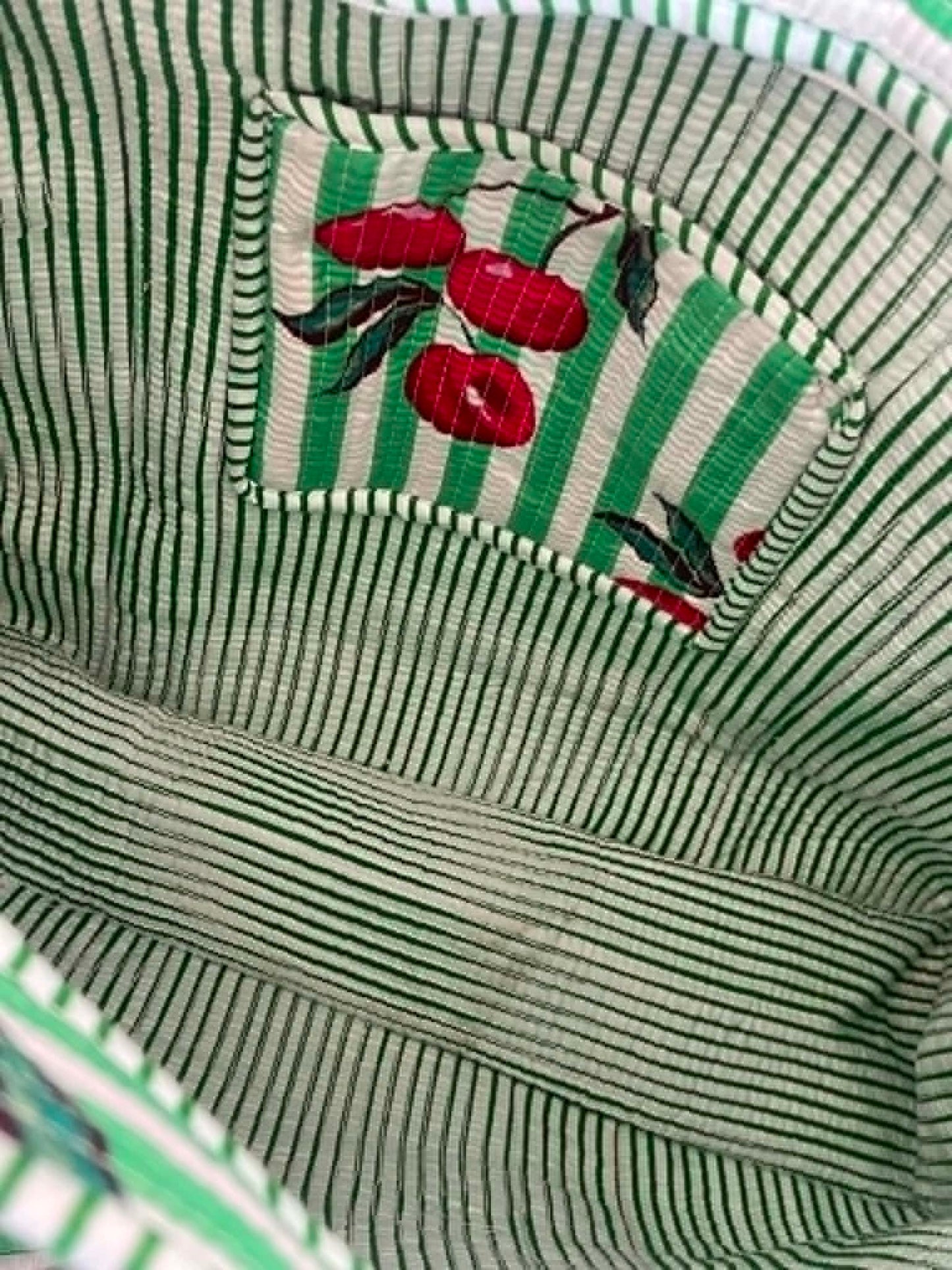 Cherry Stripe Tote Bag