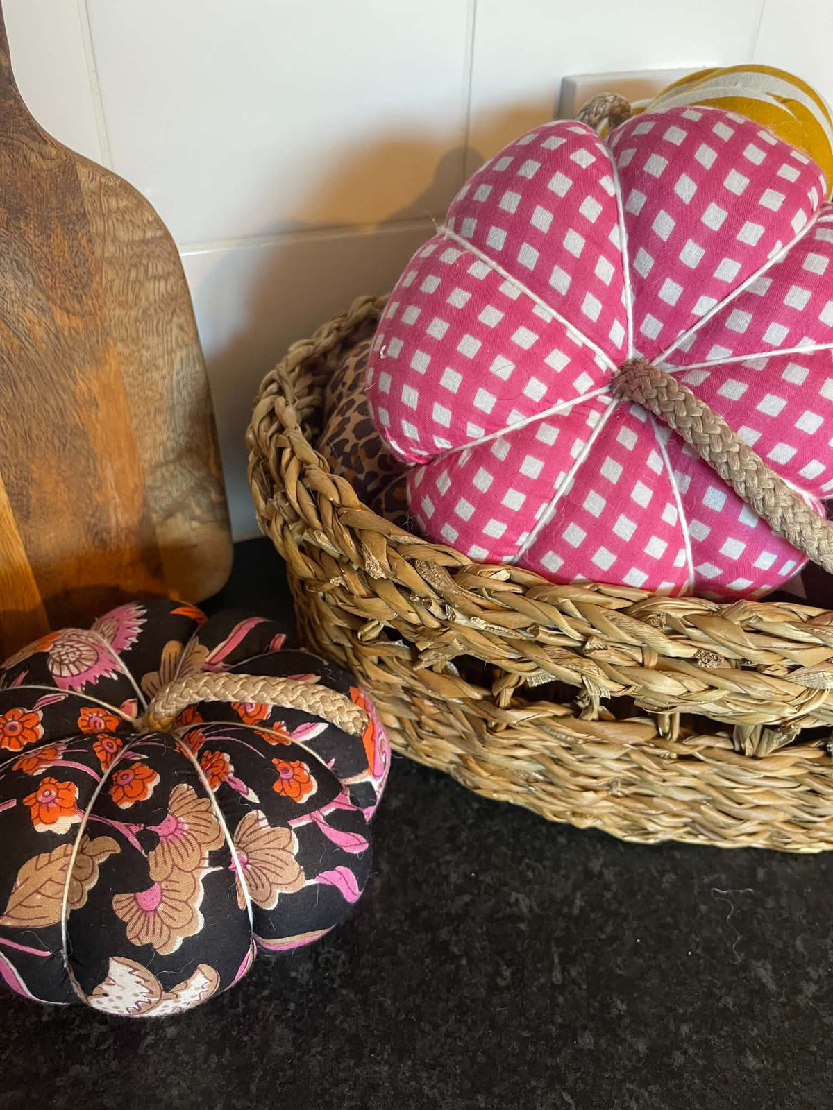Handmade Pink Gingham Pumpkin