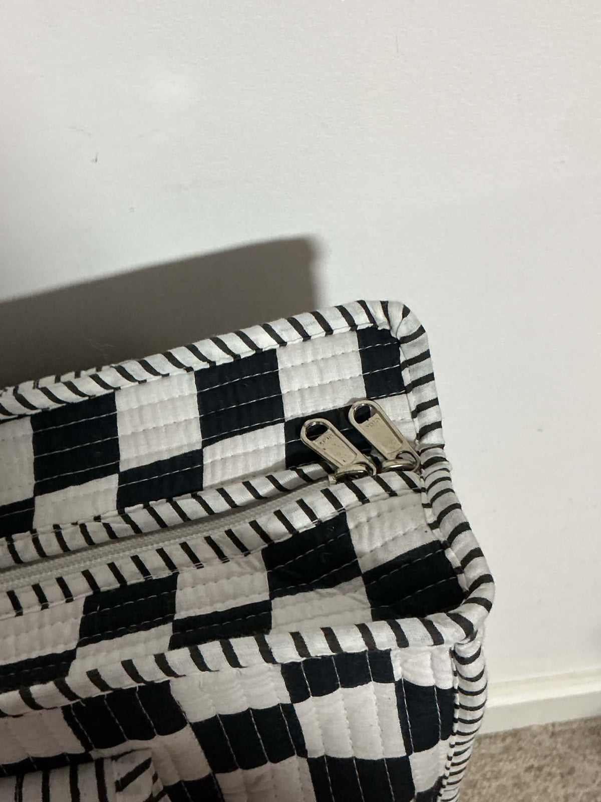 Black & White Check Tote Bag