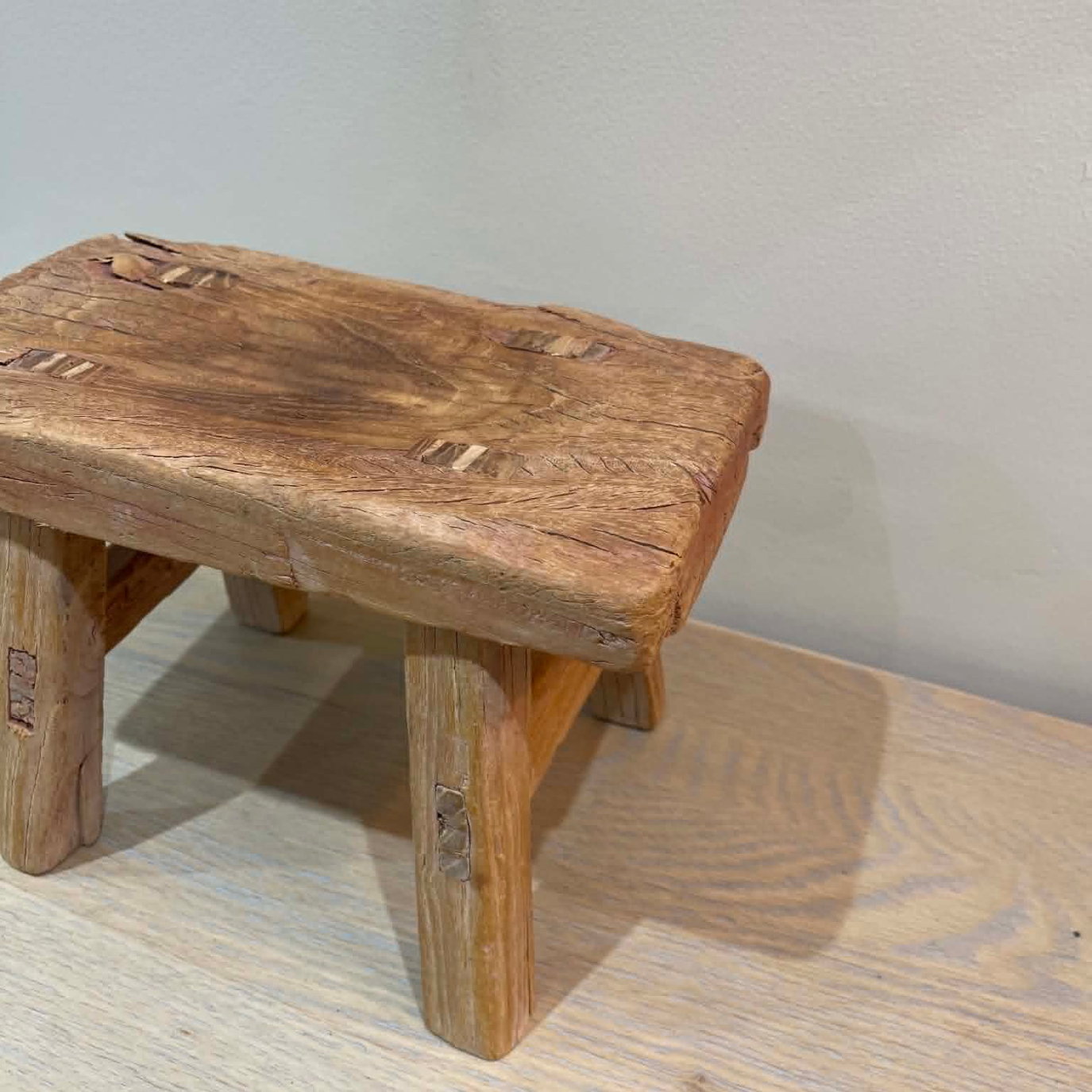 Salvaged Rustic Wooden Display Stool