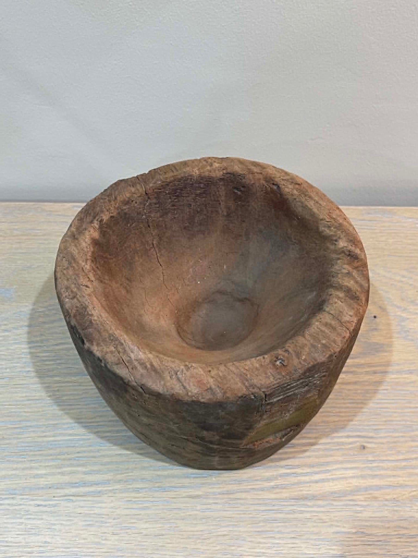 Salvaged Hand Carved Wooden Bowl (O)