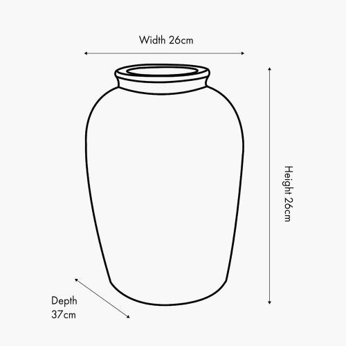 Rustic Ribbed Decorative Vase - Brown