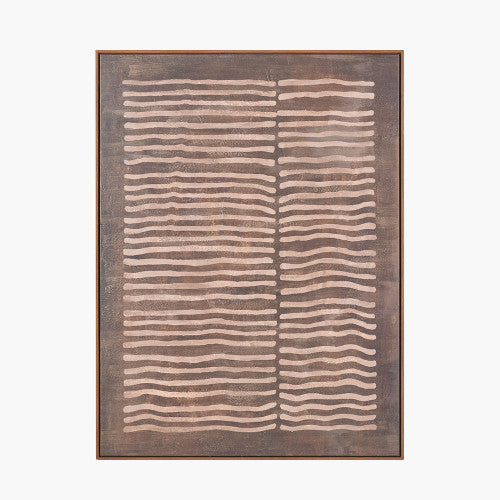 Brown and Natural Linear Design Canvas