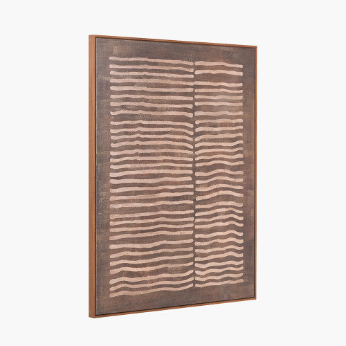 Brown and Natural Linear Design Canvas