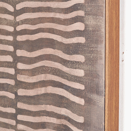 Brown and Natural Linear Design Canvas