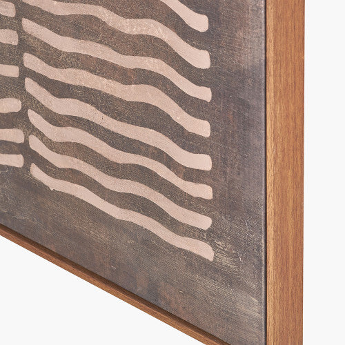 Brown and Natural Linear Design Canvas