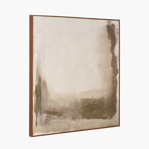 Echoes of Nature Abstract Square Hessian Canvas with Frame