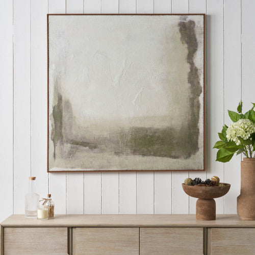 Echoes of Nature Abstract Square Hessian Canvas with Frame