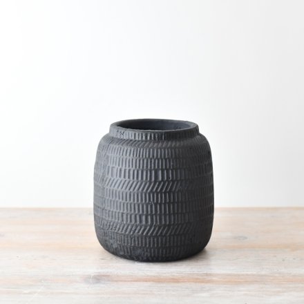 EXDISPLAY KAMIKO Terracotta Vase - Charcoal