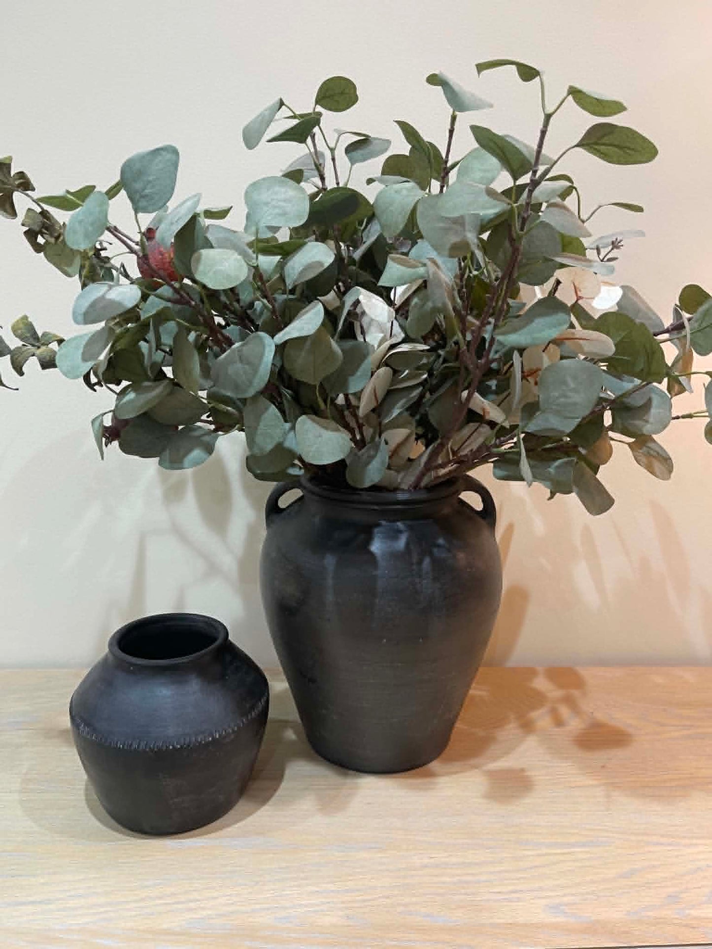 Salvaged Rustic Clay Pot - Black