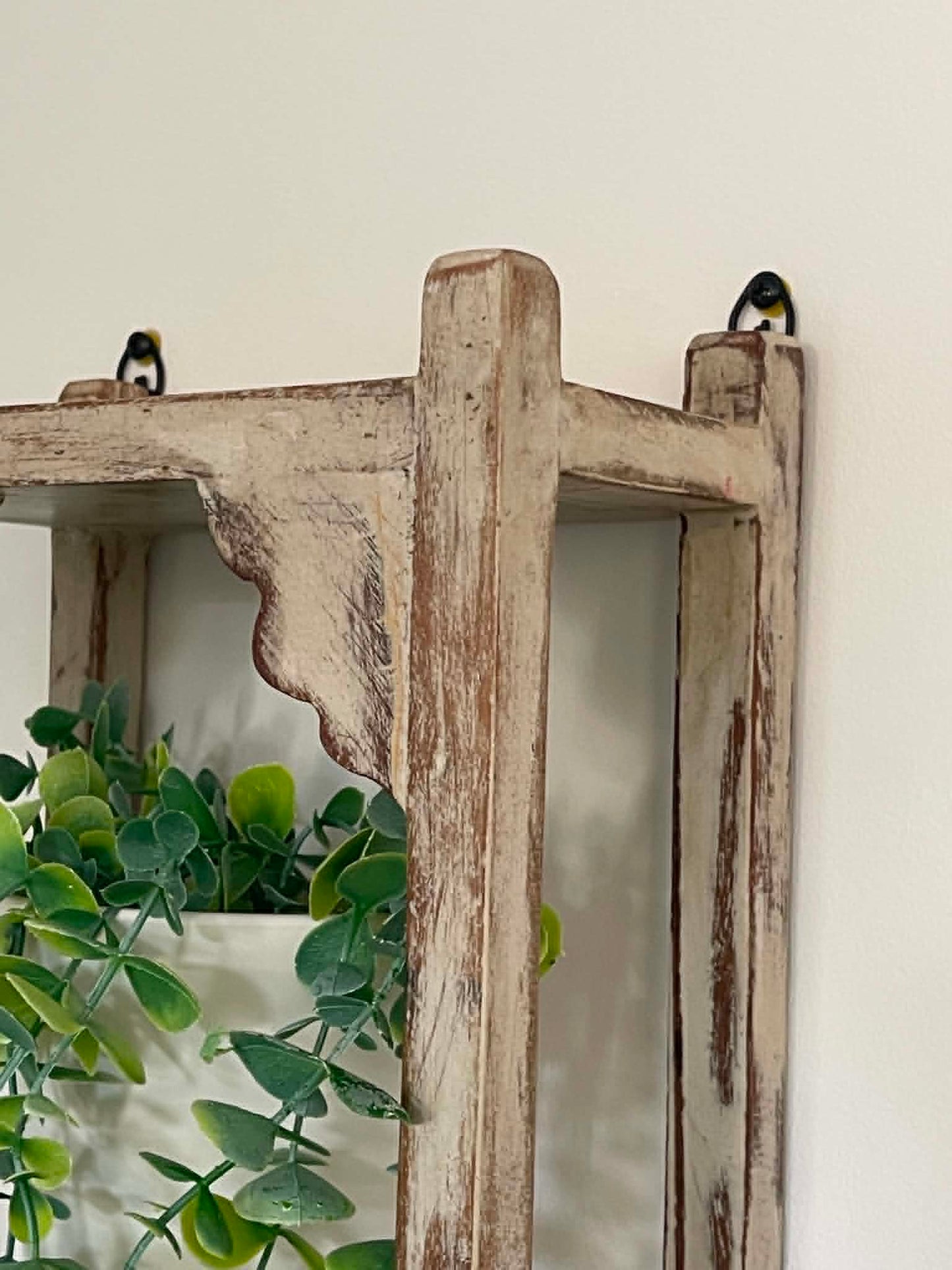 Salvaged Hand Made Decorative Shelf - White