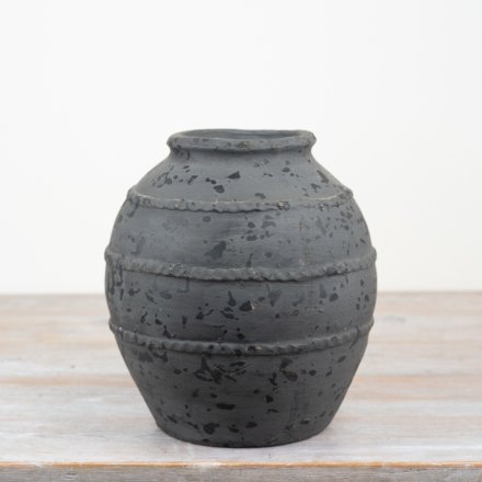 OLIVER Terracotta Vase - Charcoal