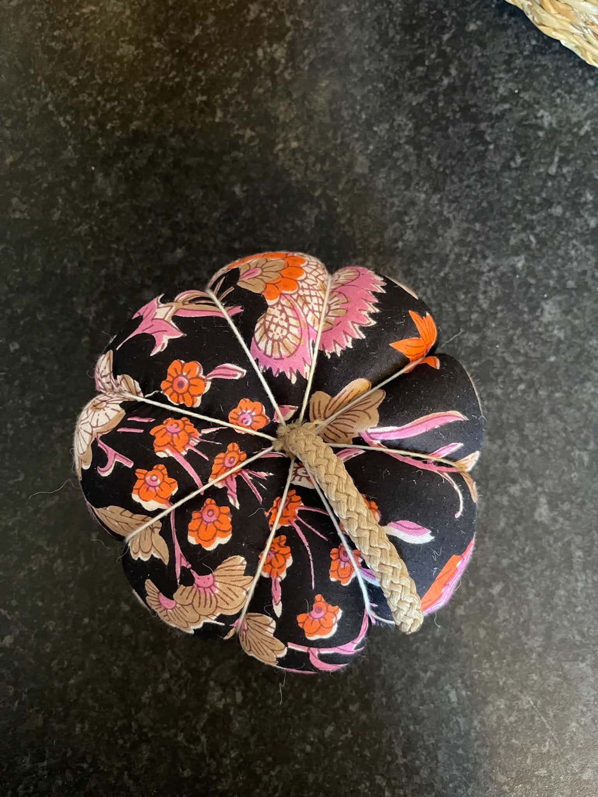 Handmade Dark Floral Pumpkin
