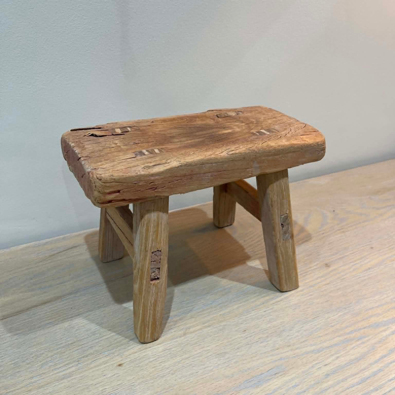 Salvaged Rustic Wooden Display Stool