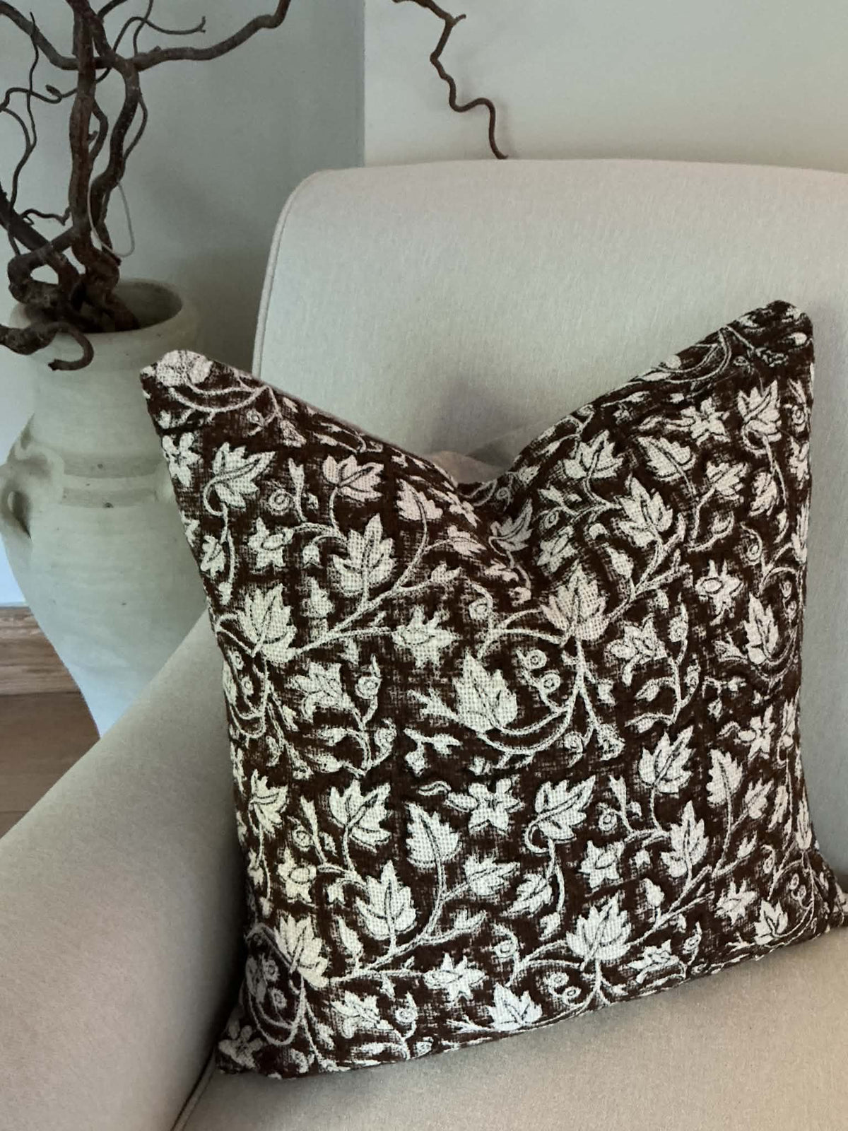 Alderwood Hand Block Printed Cushion Cover